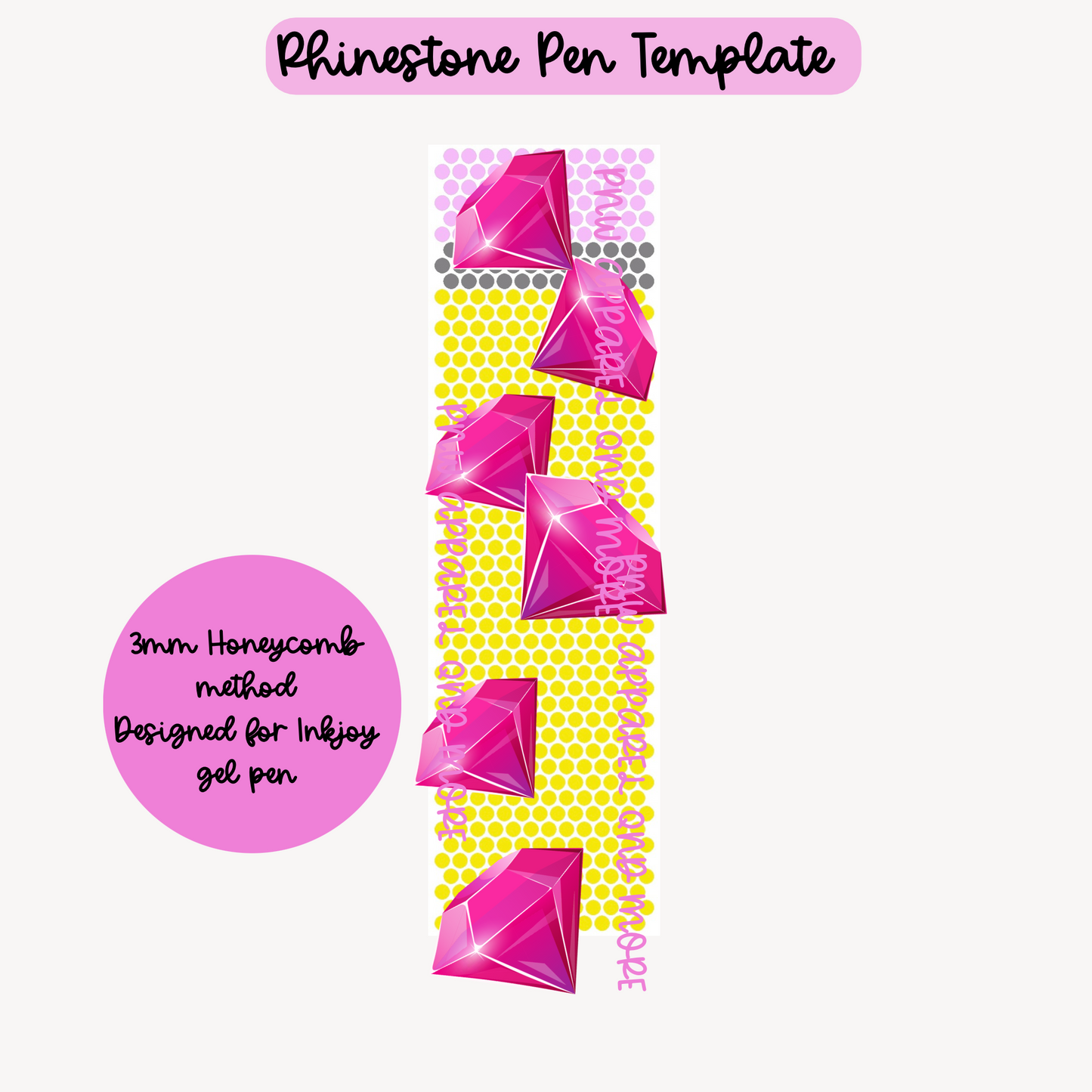 Pencil Rhinestone Pen Template